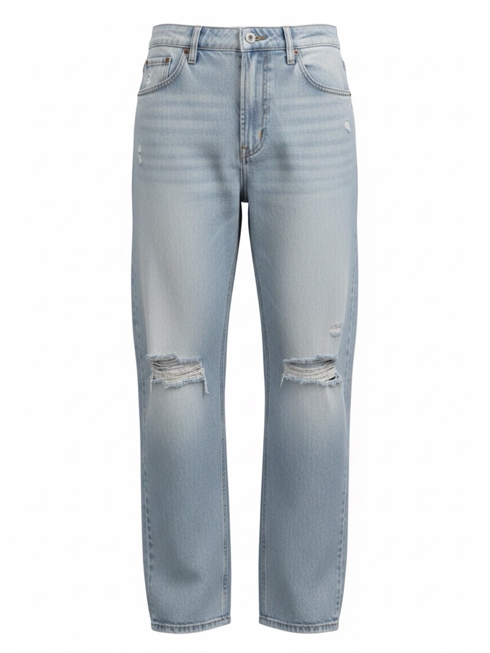H&M Light Blue Boyfriend Jeans with Knee Rips